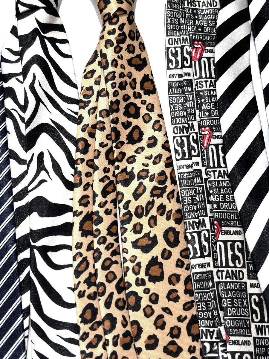 买二送一印花领带女手打细窄版百搭斑马豹纹格子条纹学生个性潮酷,淘宝优惠券,粉丝福利购,淘宝优惠卷