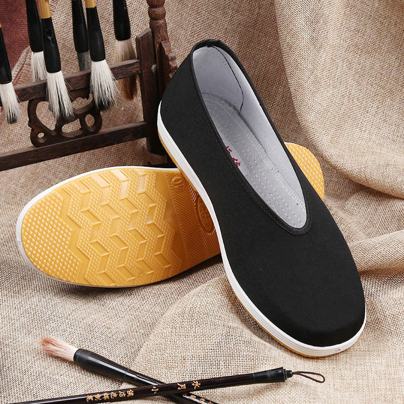 老北京布鞋橡胶底透气板鞋圆口休闲网鞋中老年黑布鞋帆布功夫鞋男,淘宝优惠券,粉丝福利购,淘宝优惠卷