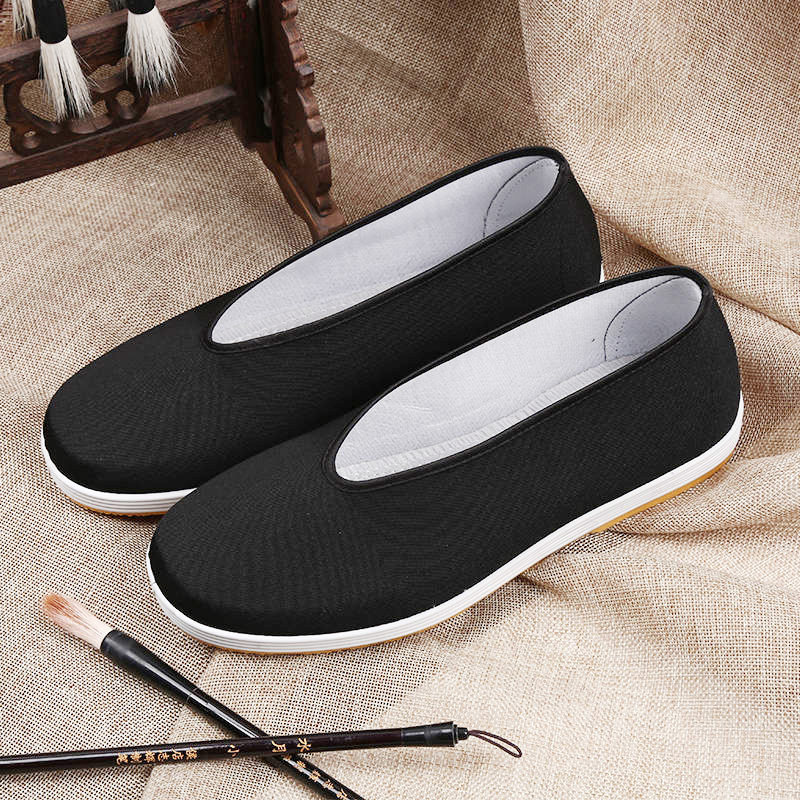 老北京布鞋橡胶底透气板鞋圆口休闲网鞋中老年黑布鞋帆布功夫鞋男,淘宝优惠券,粉丝福利购,淘宝优惠卷