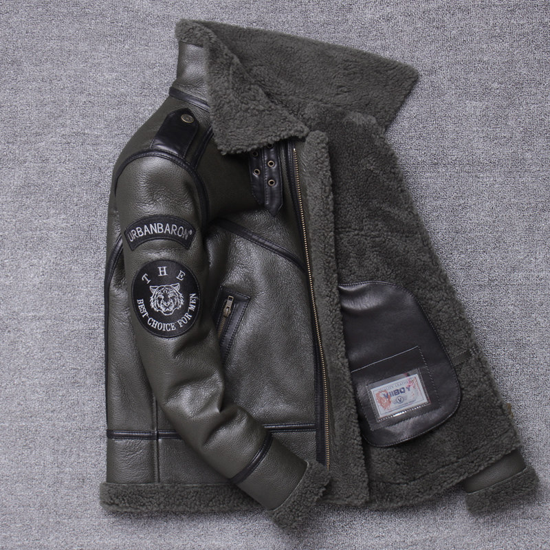 飞行员原生态皮毛一体男短款外套真毛真皮皮衣冬季翻领皮草夹克潮,淘宝优惠券,粉丝福利购,淘宝优惠卷