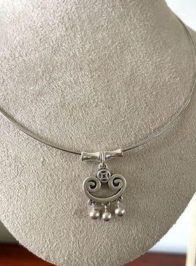 情侣款小众设计长命锁925足银