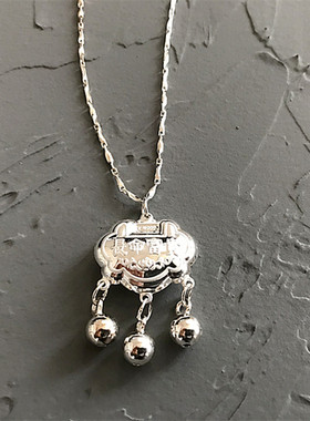 吊坠复古纯银儿童锁骨链