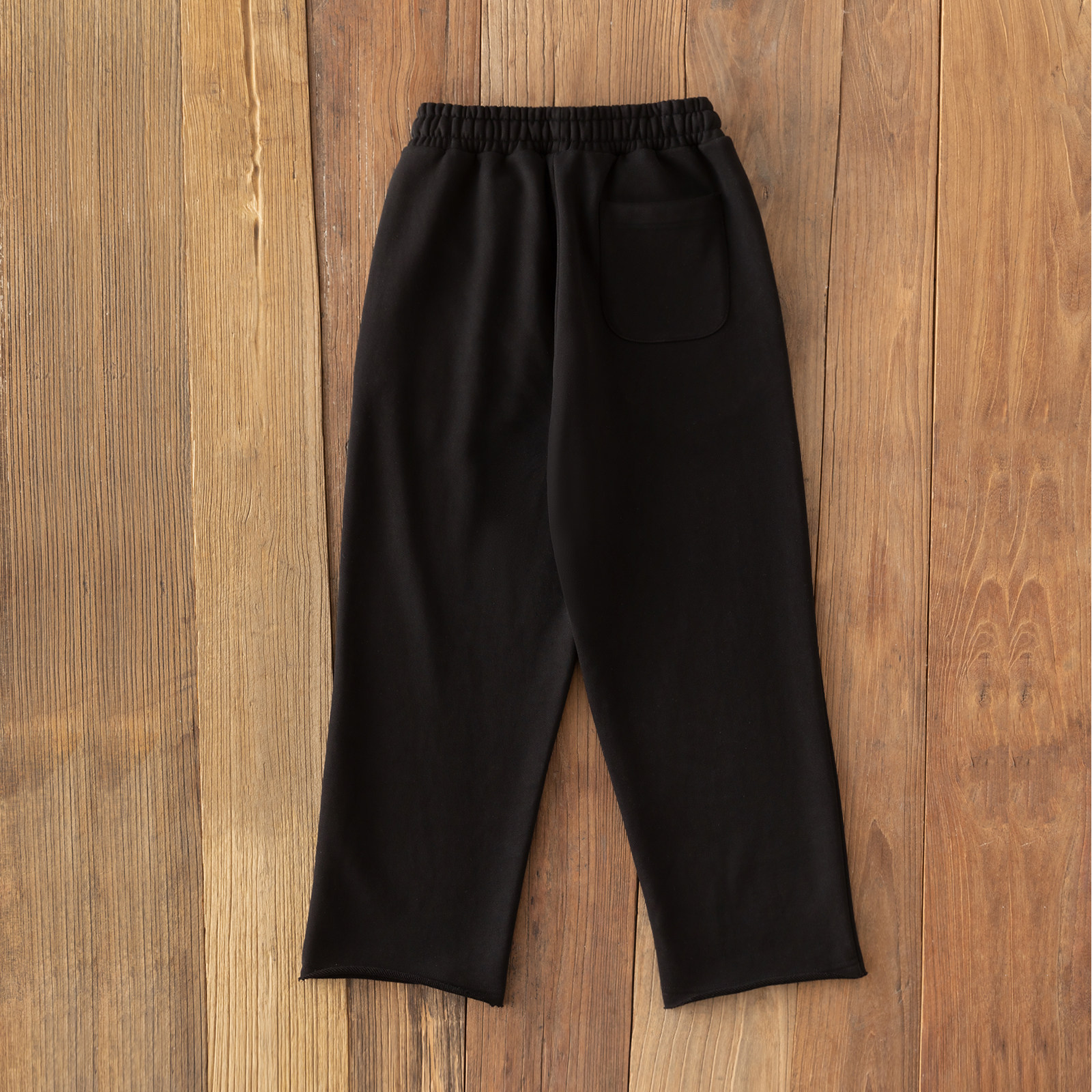 Cookies 600G全棉加厚卷边宽松休闲BAGGY松弛感卫裤黑色长裤 - 图1