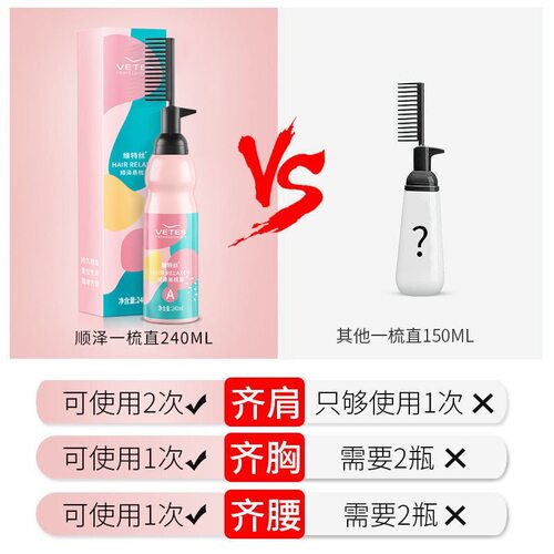 直发膏家用软化剂免拉不持久定型离子烫头发洗直药柔顺免夹一梳直 - 图2