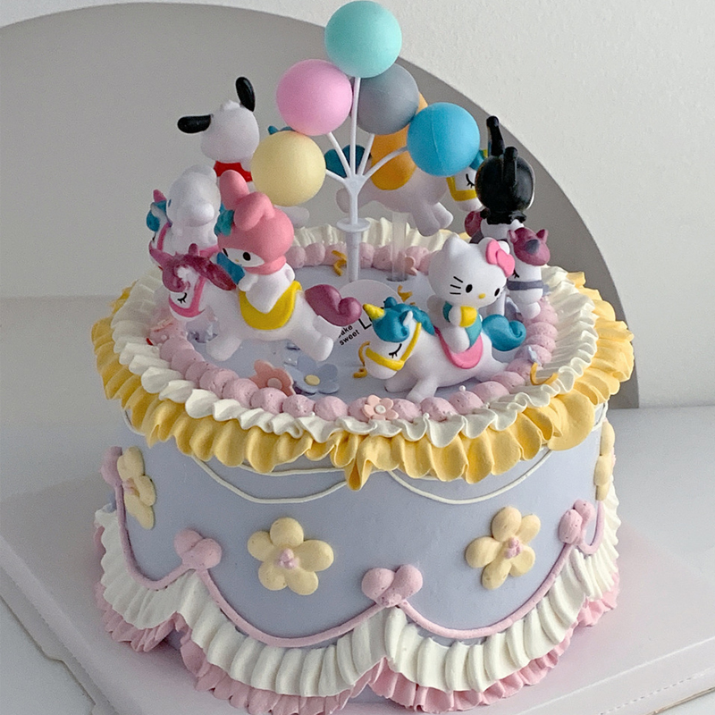 儿童女孩生日蛋糕装饰摆件公仔 美乐库洛猫咪烘焙配件 甜品台布置 - 图2