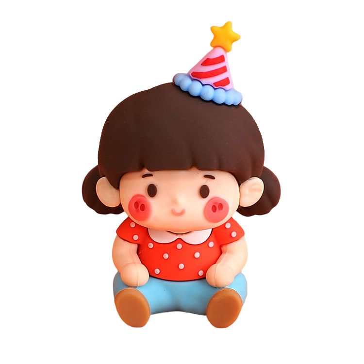 软胶吹蜡烛男孩女孩蛋糕装饰摆件儿童生日甜品台烘焙装扮用品D88-图2
