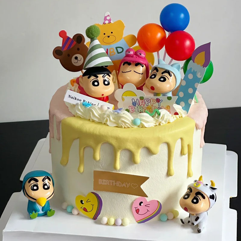 网红卡通小新蛋糕装饰摆件套装儿童生日烘焙装扮公仔家居车载摆设,淘宝优惠券,粉丝福利购,淘宝优惠卷