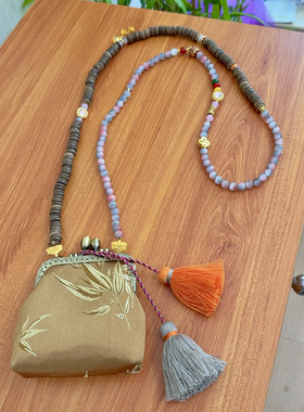 新中式国风旗袍汉服马面裙复古斜挎零钱口金包包女