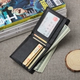 Мужской короткий кожаный складной модный длинный бумажник, из натуральной кожи, воловья кожа