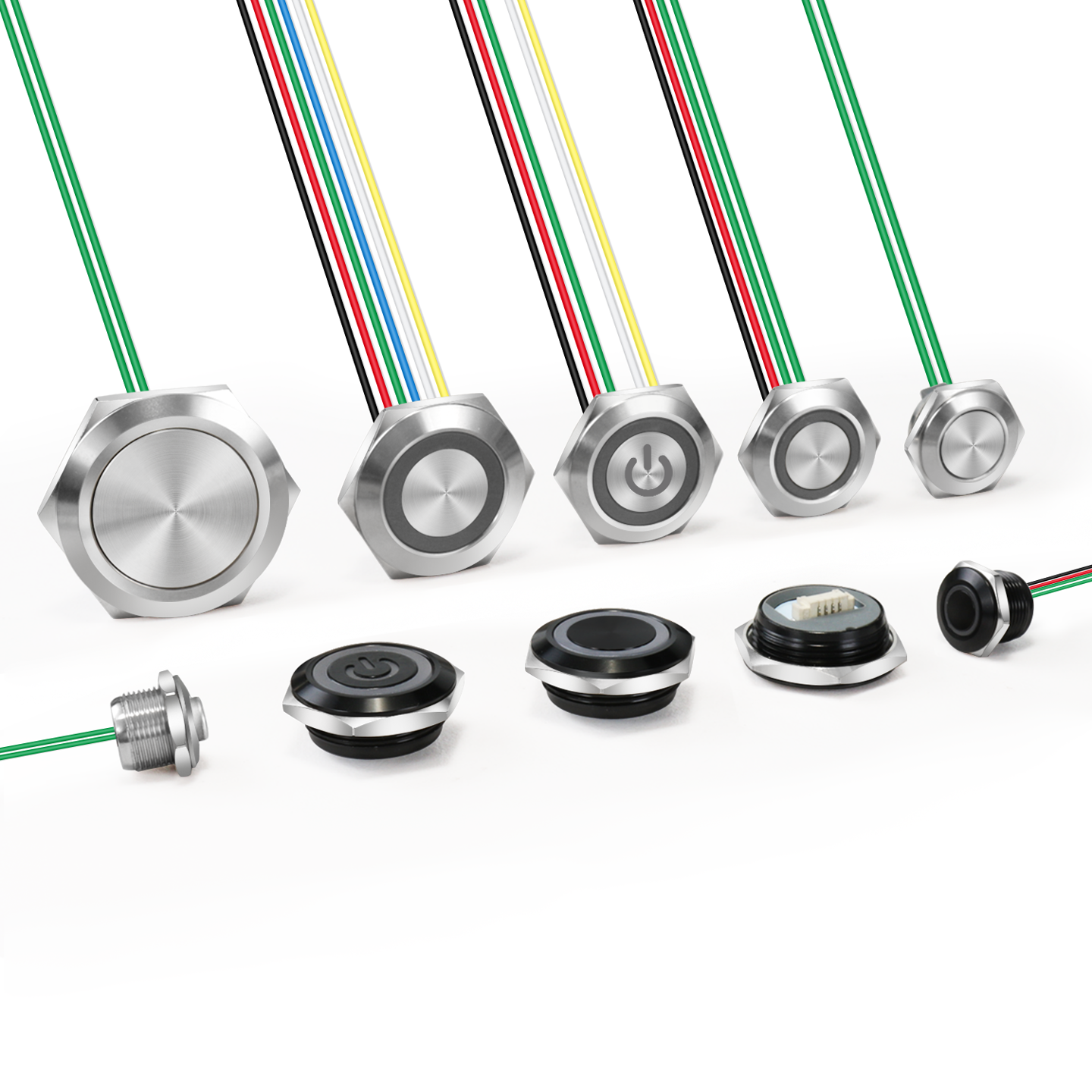 12/16/19/22mm 超短金属带线按钮自复轻触带灯超薄微行程点动开关,淘宝优惠券,粉丝福利购,淘宝优惠卷