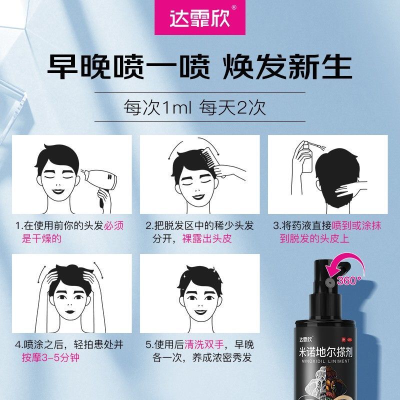 达霏欣米诺地尔搽剂男女治疗斑秃脱发生发液米诺地尔搽非酊剂正品