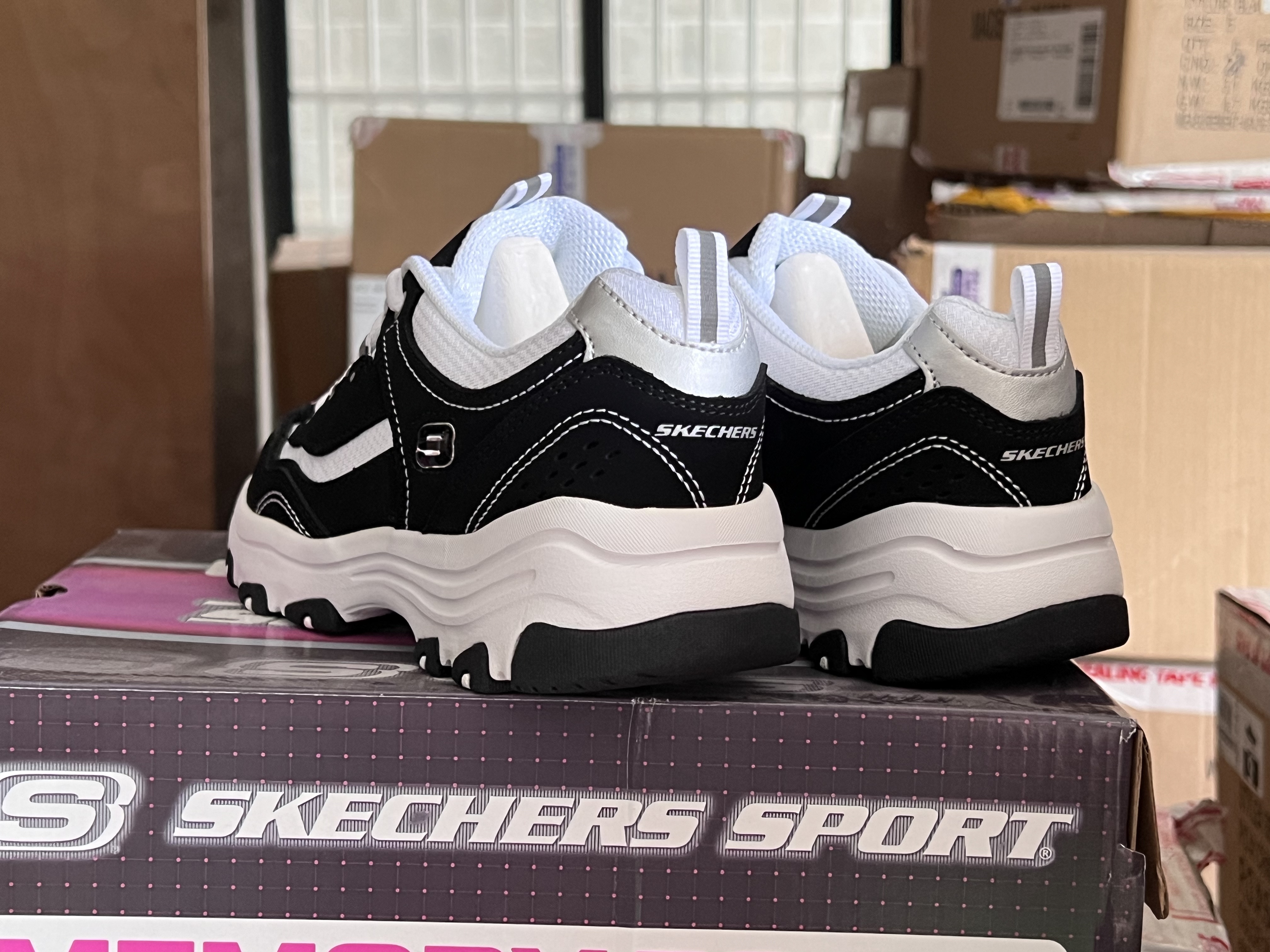 Skechers I-ConikD'LITES奥利奥熊猫奥利奥透气 低帮 跑步鞋 黑白 - 图2