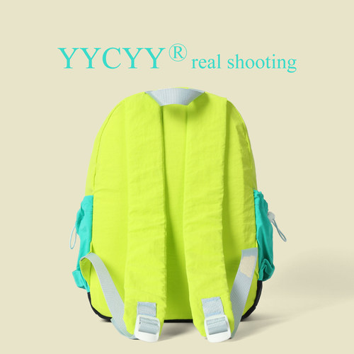 大人小孩通用休闲轻便户外旅游双肩包儿童旅行背包多巴胺拼色书包 - 图3