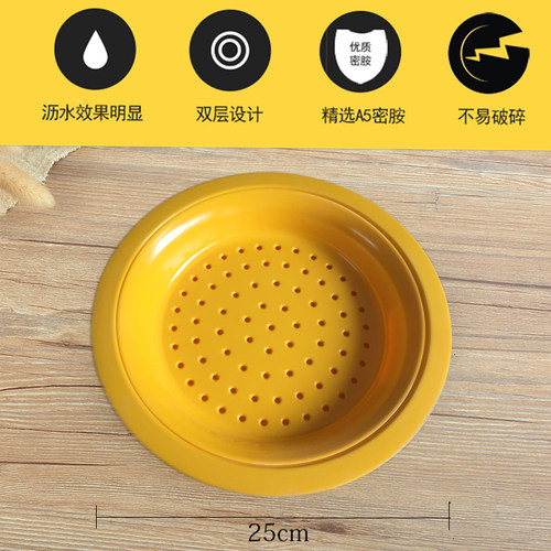 A5密胺树脂  双层沥水饺子盘 饭店专用水饺盘 食品级装饺子的盘子 - 图2