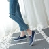 Mùa xuân và mùa thu thoáng khí denim giày vải lười thủy triều đặt chân Giày Lok Fu giày đơn chống trượt giày đế bằng - Plimsolls Plimsolls