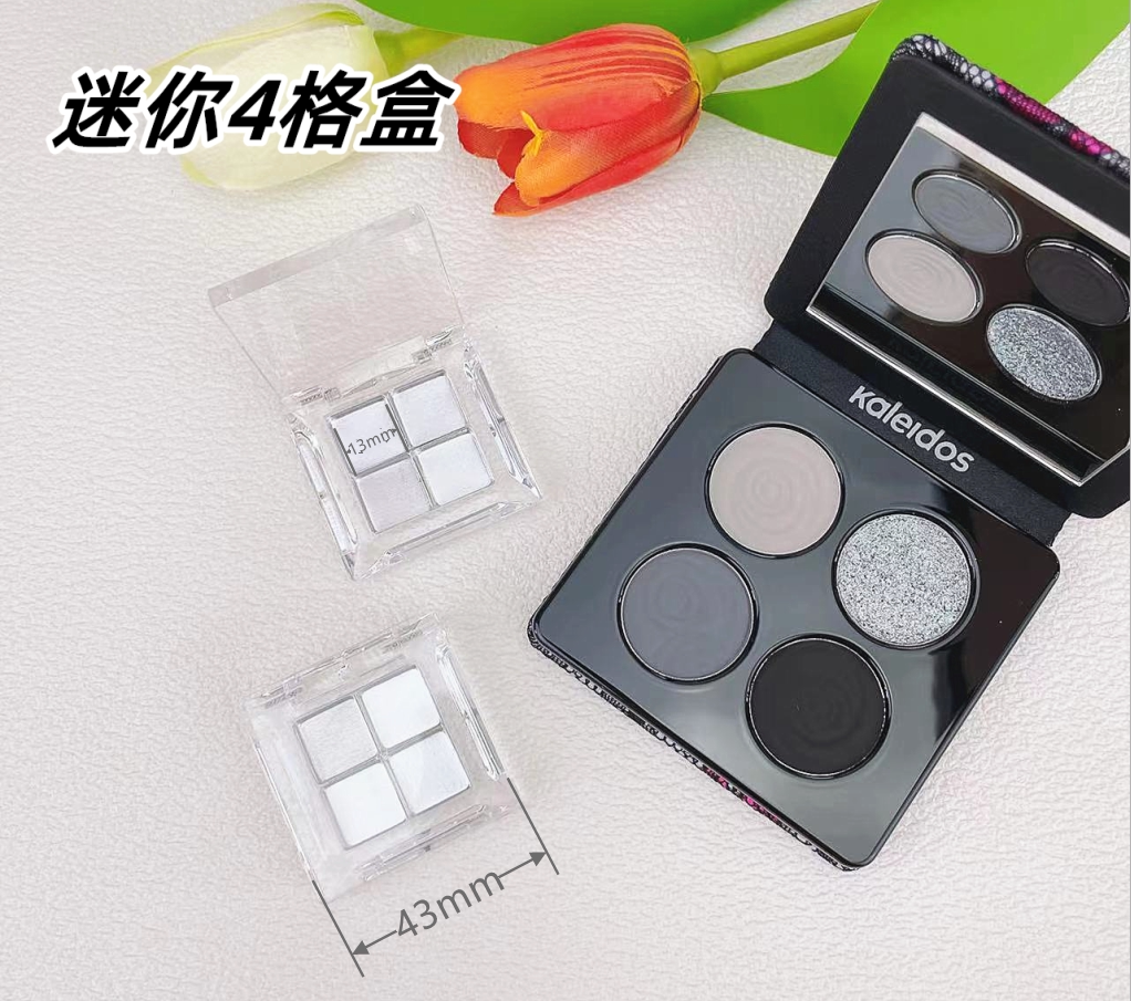 万华镜眼影分装盘mini4色格盒透明口红3ce方形TF四孔空盒DIY小样