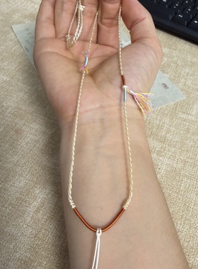 纯手工编织藏式项链绳半成品DIY文玩手搓棉线绳挂件配饰吊坠绳子
