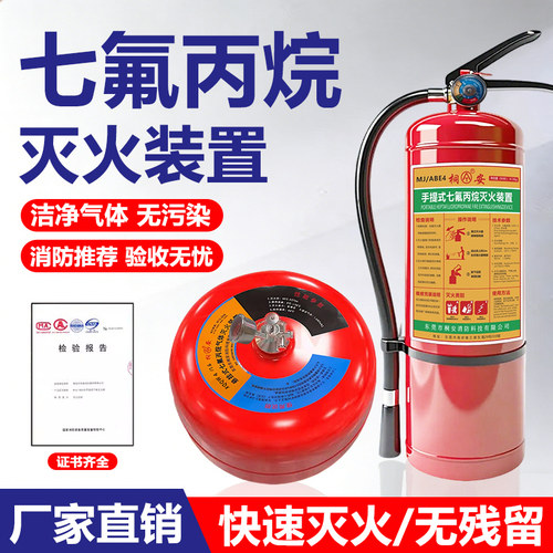 手提式4kg七氟丙烷悬挂式4kg6kg8kg10kg办公室厂房气体灭火器 - 图0
