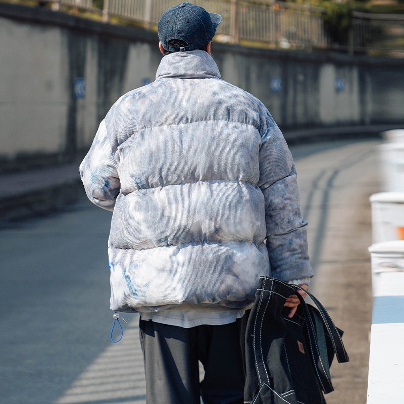 秋冬男士迷彩棉服外套保暖加厚青少年立领面包服时尚休闲学生棉袄-图1