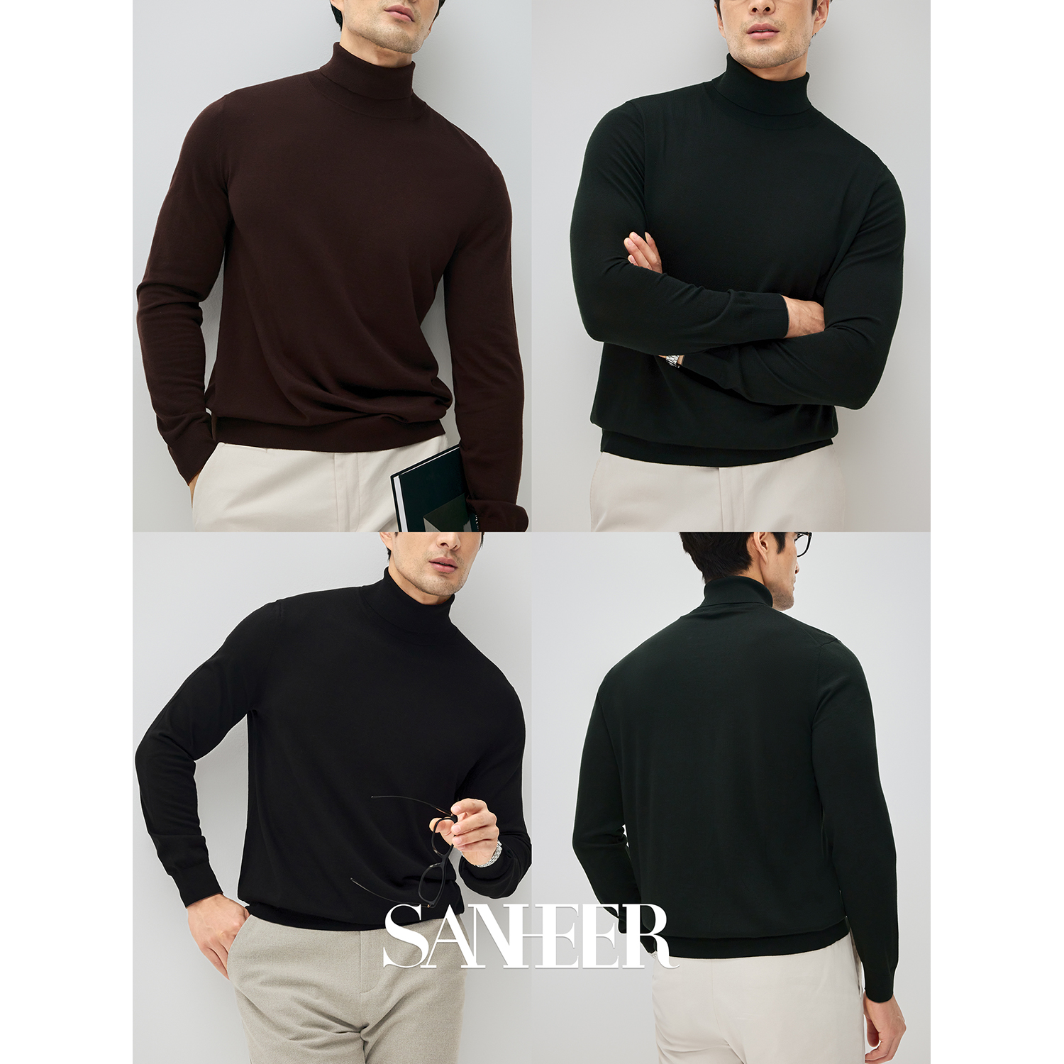 【极简极奢】意大利进口FIBRE NOBILI纱线 L*P高领羊毛衫 DAZ717 - 图0