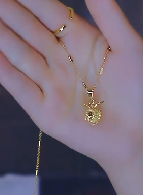 项链女款 2025 年新款爆款古法苹果吊坠高档气质平安夜送女友礼物