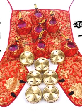 绸缎七联全铜纯铜随身灸艾灸盒肩部颈部背部艾灸衣温灸器具送艾柱