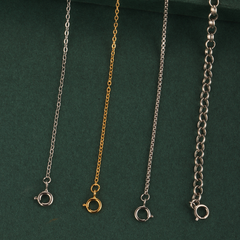 纯银项链女925银链子链条 锁骨足银素链银饰 十字链 盒子链 - 图1