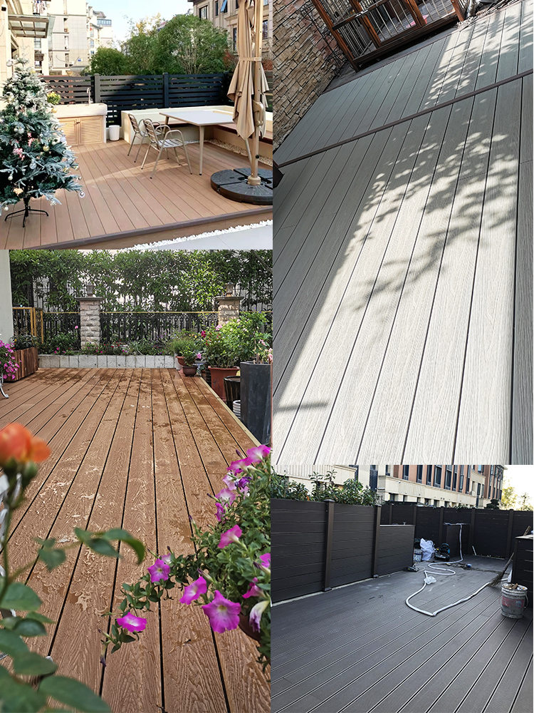 二代共挤塑木地板户外阳台庭院露台室外自铺防水长条防腐木塑围栏 - 图1
