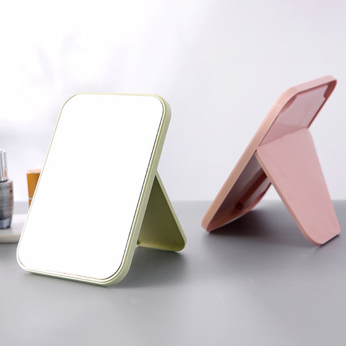 高清单面化妆镜子台式梳妆镜子美容公主镜折叠方镜子桌面随身镜 - 图2