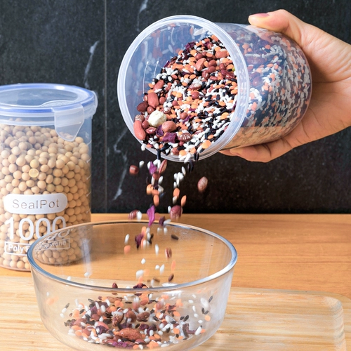 Прозрачный пластиковый уплотнительный резервуар для молока порошковый бак круглый ремень, покрытый пищевой банок, кухонная зерно