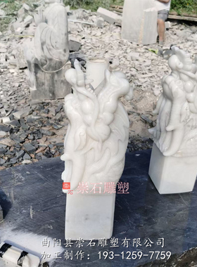 石雕天然汉白玉喷水龙头石材龙纹雕刻摆件手工艺品家居装饰品收藏