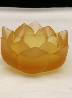 古法琉璃莲花烛台酥油灯座长明灯