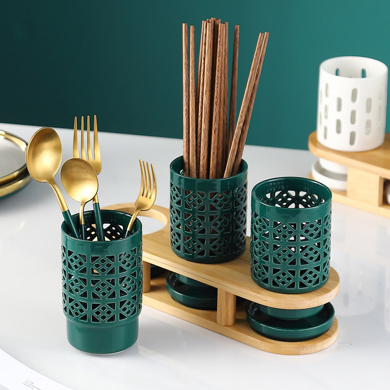 日式陶瓷公筷筒创意家用筷篓厨房收纳架餐具笼沥水防霉勺子置物架,淘宝优惠券,粉丝福利购,淘宝优惠卷