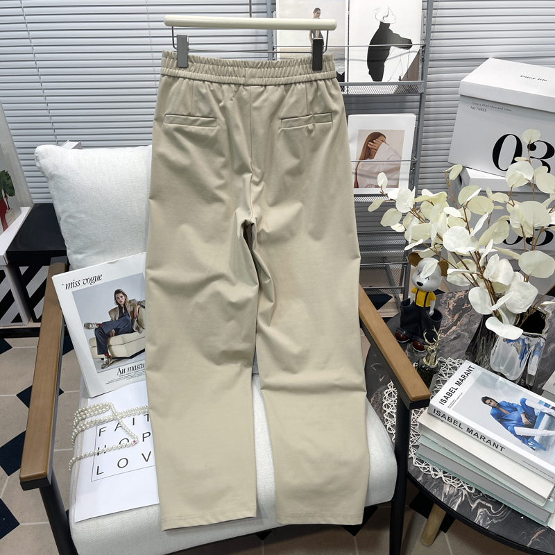 胡子叔大码女装松紧腰百搭烟管裤春秋季韩版弹力遮胯显瘦休闲裤子 - 图0