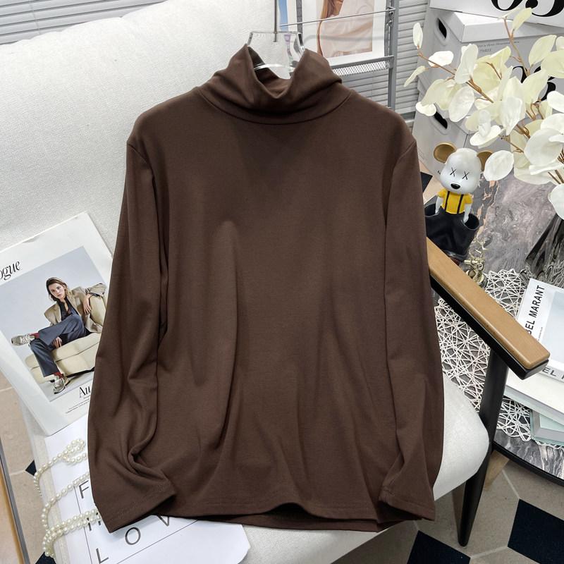 胡子叔大码女装黑色打底衫螺纹秋冬长袖高领内搭加厚磨毛百搭上衣,淘宝优惠券,粉丝福利购,淘宝优惠卷