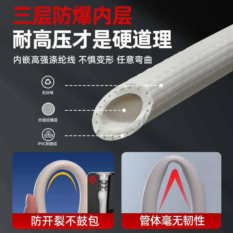 适用海尔洗衣机进水管原装接头耐压防爆上水管4/6分专用接水配件 - 图2