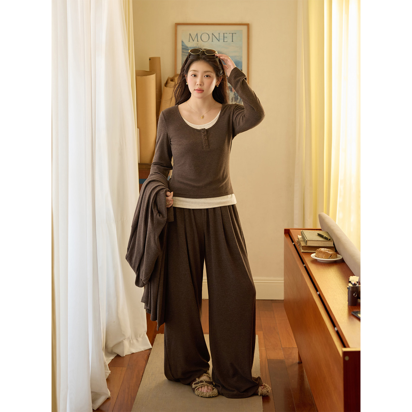 潘不卷大码女装微胖mm韩系美拉德针织套装女秋冬假两件上衣休闲裤,淘宝优惠券,粉丝福利购,淘宝优惠卷