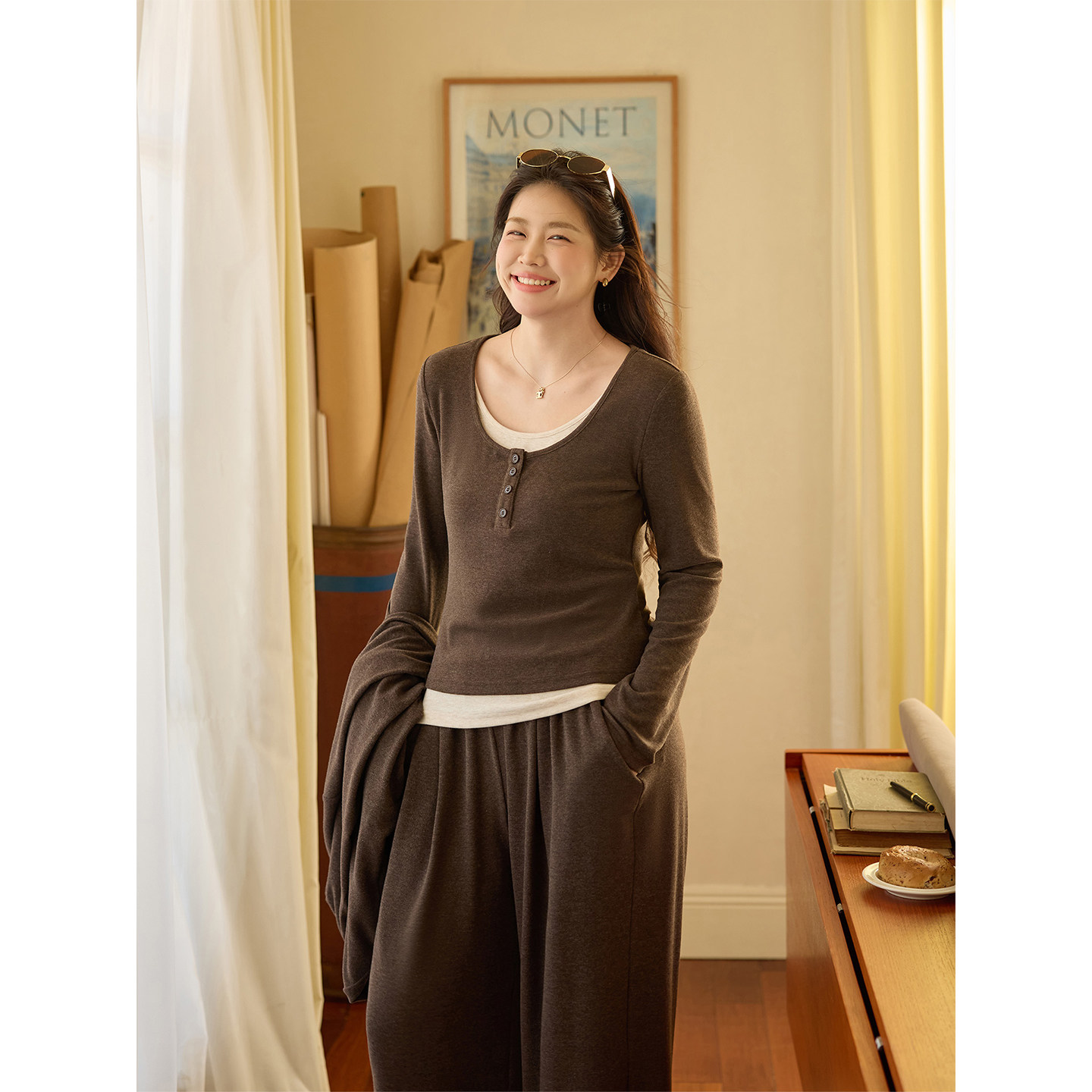 潘不卷大码女装微胖mm韩系美拉德针织套装女秋冬假两件上衣休闲裤,淘宝优惠券,粉丝福利购,淘宝优惠卷