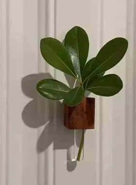 实木养花冰箱贴磁吸养花冰箱贴花瓶创意3d立体磁性墙面立体装饰