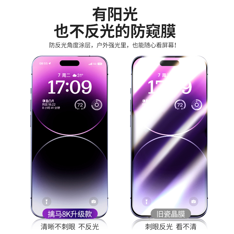 北图适用于苹果14防窥膜iphone14promax防窥钢化膜14pro防窥屏ip14plus全覆盖十四保护pm屏幕防摔防偷看贴膜 - 图0