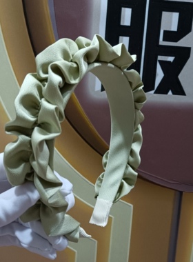 双层褶皱发箍米珠碎花发箍满30包邮