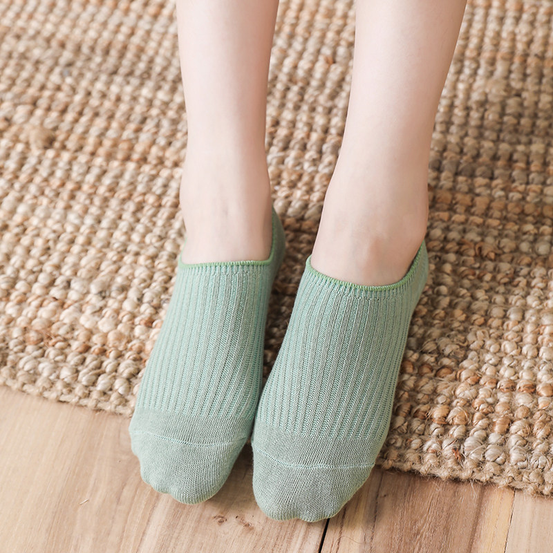 袜子女冬季纯棉纯色浅口短袜竖条船袜ins硅胶半隐形袜浅口袜复古,淘宝优惠券,粉丝福利购,淘宝优惠卷