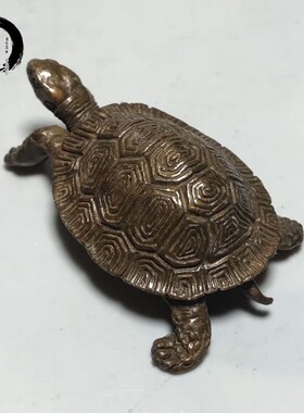 古玩礼品收藏中式铜乌龟茶宠复古创意茶玩小摆件功夫茶道茶具配件
