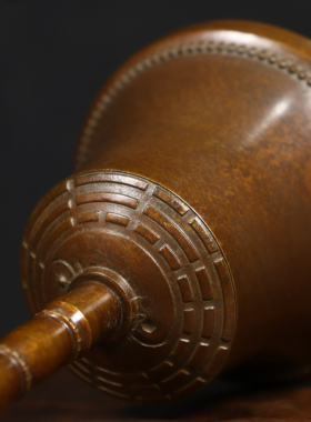 纯铜紫铜道家八卦铃三清铃八宝八卦铜铃三叉铃手摇铃道家法器摆件