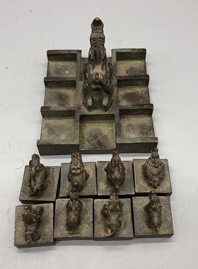 古玩杂项收藏铜印章龙印章九子真龙子母章套章九龙印章仿古印章