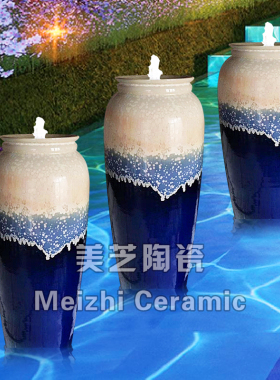 喷水坛子楼梯下装饰摆件水池落地循环流水大花瓶水景陶罐涌泉鱼缸