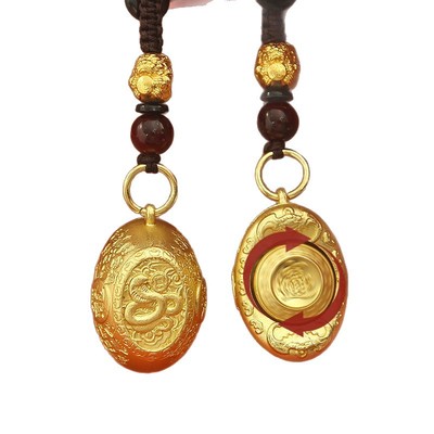 十二生肖元宝转转钥匙扣中式进宝金属挂件钥匙扣挂件厂家配件合金