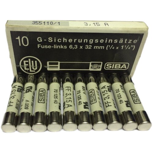 SIBA保险丝7012540 FF16A-FF20A-FF25A 500V陶瓷管熔断器6.3x32mm - 图3