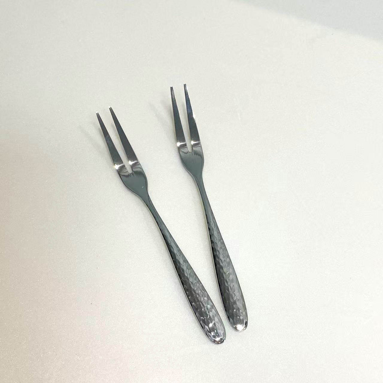 外贸欧式18/10不锈钢水果叉锤纹水果签甜品叉蛋糕叉点心叉月饼叉,淘宝优惠券,粉丝福利购,淘宝优惠卷