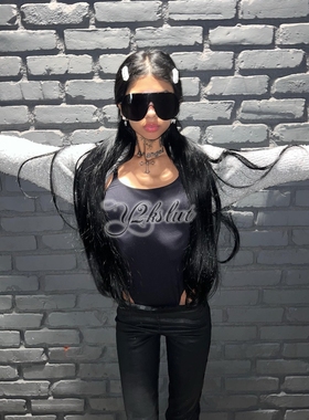 欧美ins博主同款个性时尚网红大框连体防紫外线太阳镜墨镜